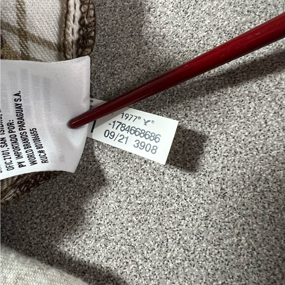 American Eagle Cropped Patchwork Mixed Plaid Flan… - image 8